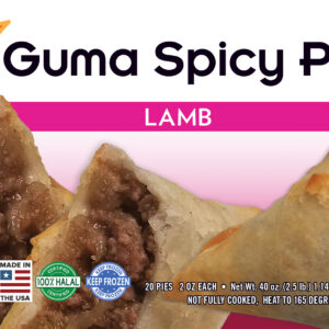 GUMA SPICY PIE – LUMB SPICY PIE 20 Single pieces in a pack 12 in a case These pies are delicately spiced, mouth-watering, flaky appetizers that are perfect for any occasion. You will start by eating 1 and end up eating 3 because they are so delicious and habit forming. Plus to top things off, they are nutritious and made with only top-quality ingredients with little or no oil. Use our pies as an exotic hot appetizer, popular party Hors d’Oeuvres, a quick and easy lunch, dinner entree or combo, or even just as a salad topper.